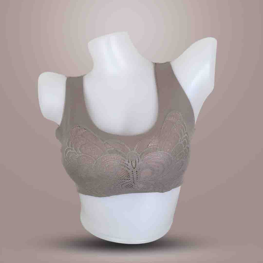 Grey Butterfly wireless comfort and support bra