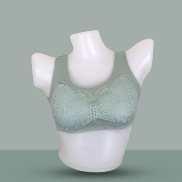 Sea Green Butterfly wireless comfort and support bra