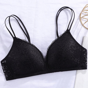 Double Stripped Laced Light Padded Daily Wear Bra (Only Bra )