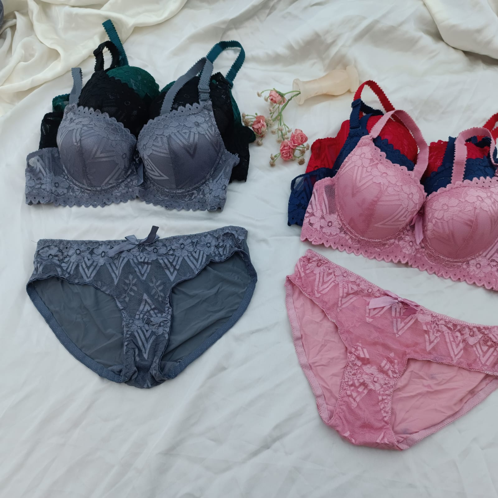 Shinny Bridal Wear Pushup Bra & Panty Set