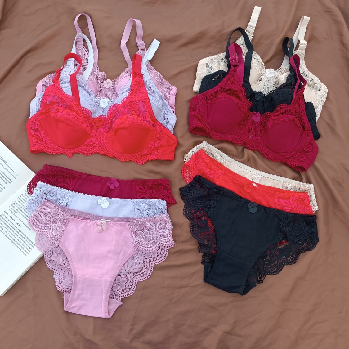 Half Net Half Cotton Lining Wired Bra & Panty Set