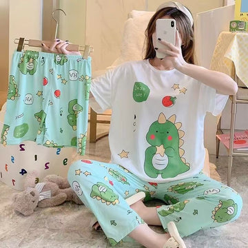 Cute Dinosaur Print Pajama Set