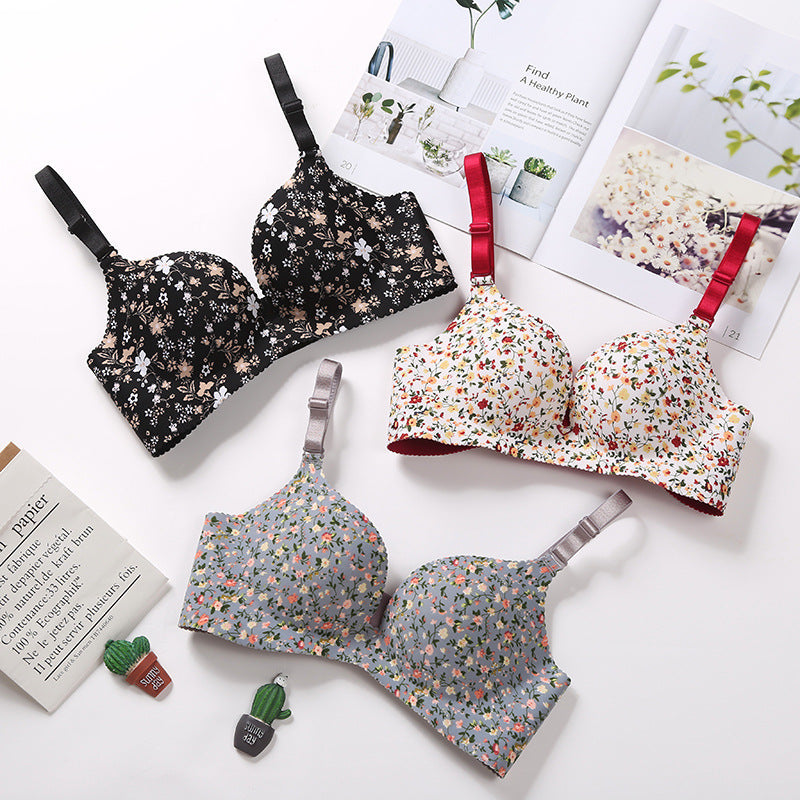 Double Padded Very Soft & Smooth Pushup Flowers Bra