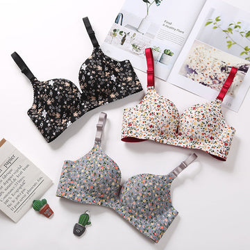 Double Padded Very Soft & Smooth Pushup Flowers Bra